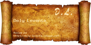 Dely Levente névjegykártya